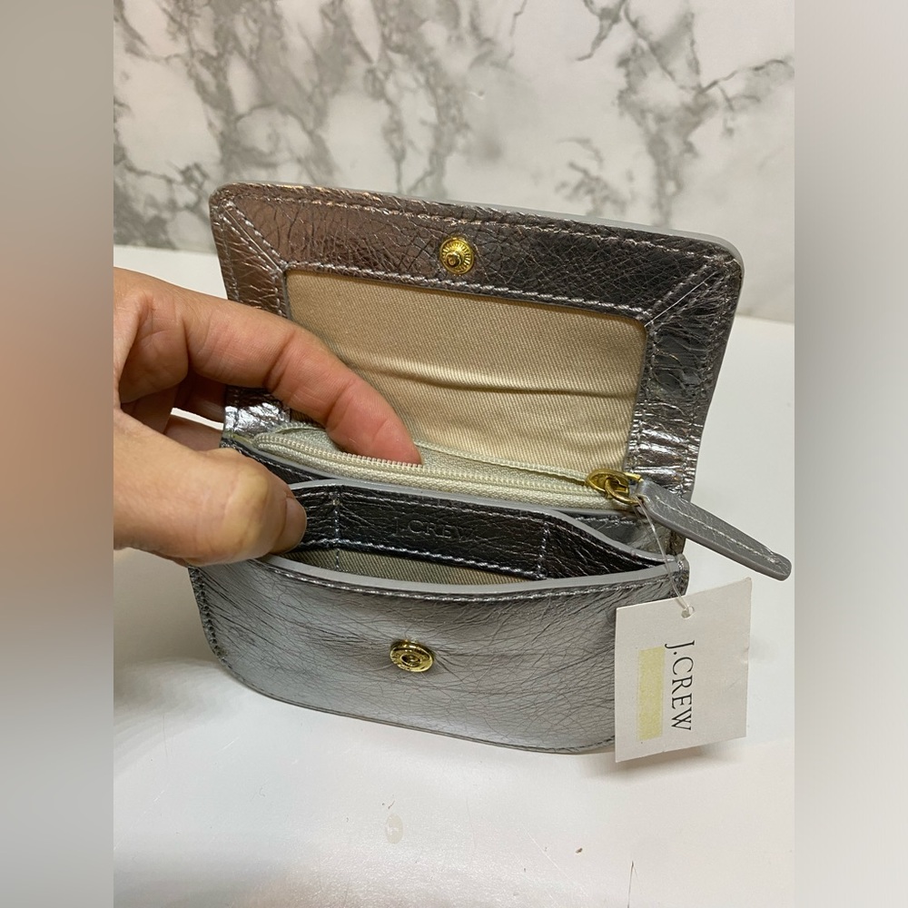 J Crew Silver Coin Purse Vintage NWT - Picture 5 of 5